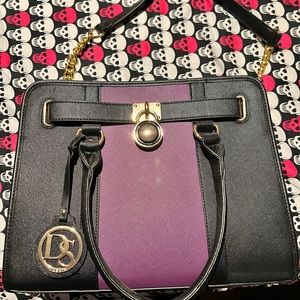 Big Tote Purse Purple/Black